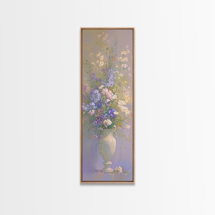 Classic Oil Painted Vase of Wildflowers Framed Canvas Print, General Fine Art, Canvas Art, Living Room Decor, Watercolor Art, GEN-1x3-83