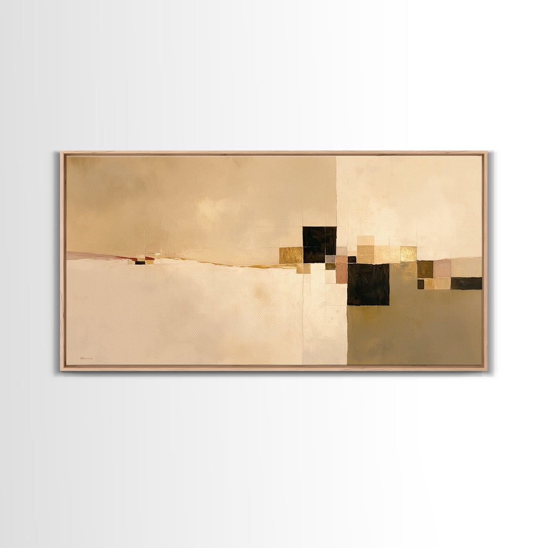 Earthy Plaster Texture Abstract Framed Canvas Print, General Fine Art, Large Wall Art, Living Room Decor, Abstract Art, GEN-2x1-11