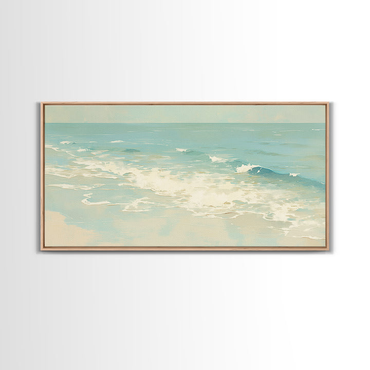 Coastal Water Study Framed Canvas Print, General Fine Art, Digital Prints, Living Room Decor, Fine Art, Large Wall Art, GEN-2x1-25
