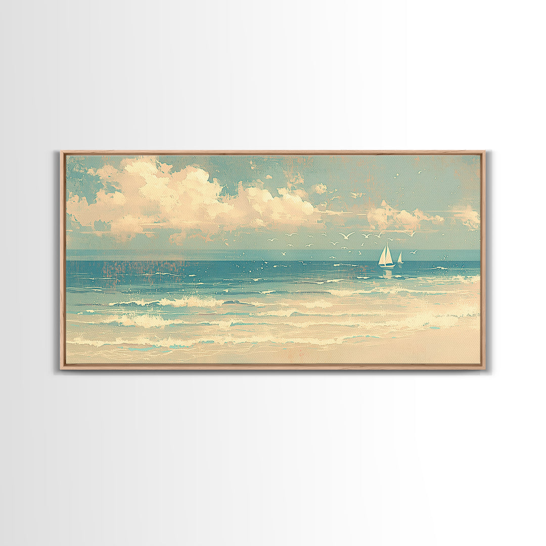 Coastal Water Study Canvas Print, General Fine Art, Printable Wall Art, Living Room Decor, Fine Art, Canvas Wall Art, GEN-2x1-49