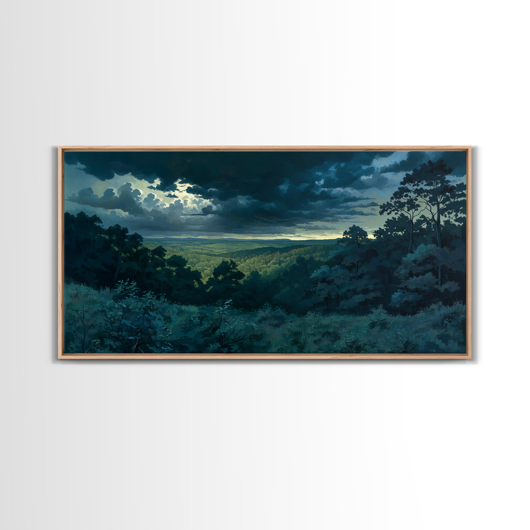 Moody Forest Clearing Canvas Print, General Fine Art, Wall Decor, Living Room Decor, Fine Art, Original Painting, GEN-2x1-52