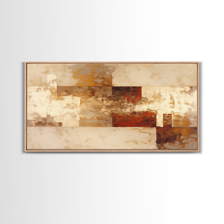 Earthy Plaster Texture Abstract Framed Canvas Print, General Fine Art, Original Art, Living Room Decor, Abstract Art, GEN-2x1-59