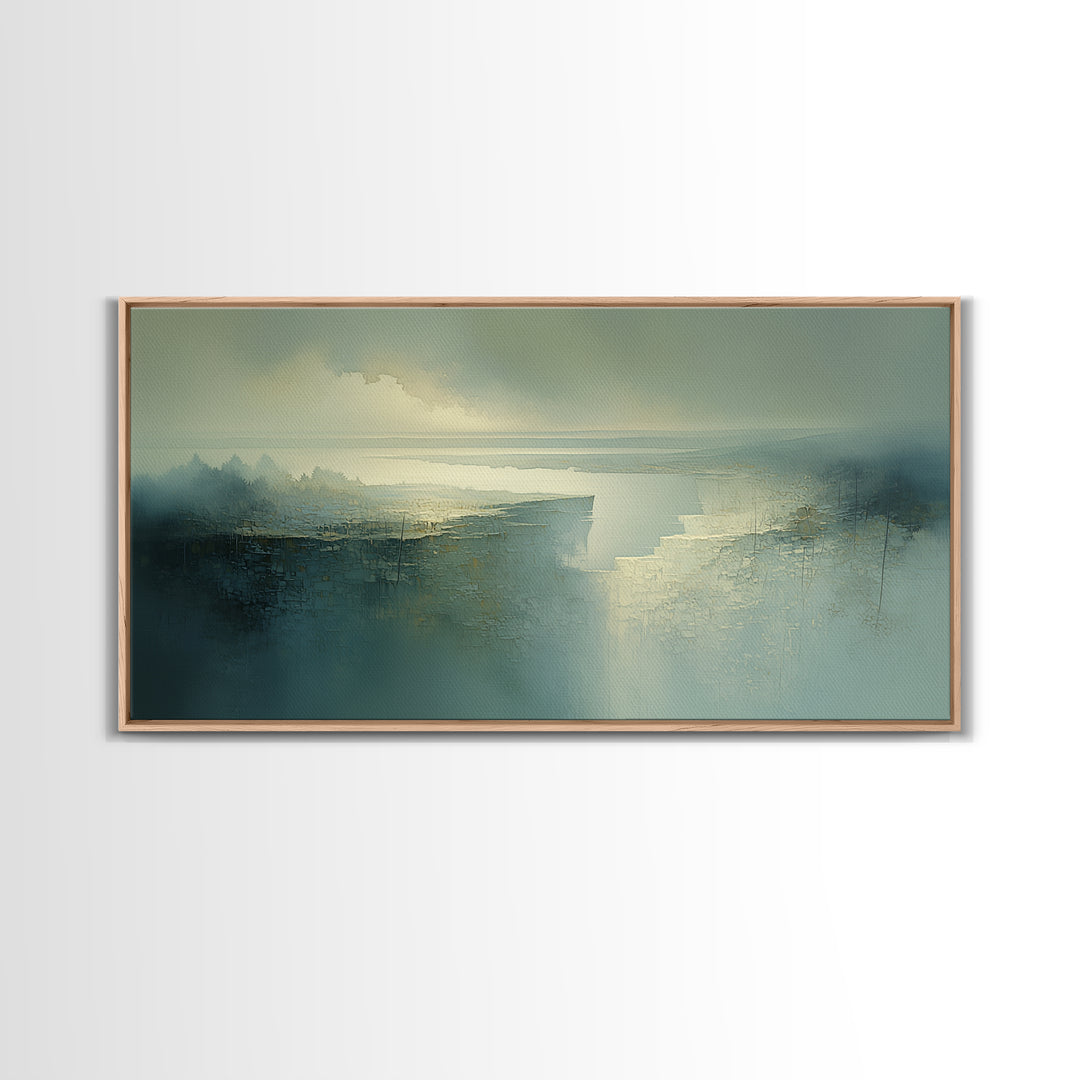 Quiet Abstract River Shape Canvas Print, General Fine Art, Print, Living Room Decor, Abstract Art, Art Deco, GEN-2x1-68