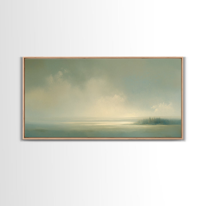 Quiet Abstract Landscape Canvas Print, General Fine Art, Oil Painting, Living Room Decor, Fine Art, Gallery Decor, GEN-2x1-69