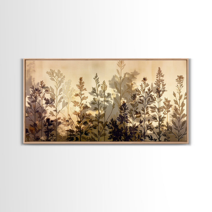 Botanical Silhouette Series Canvas Print, General Fine Art, Original Painting, Living Room Decor, Oil Painting, GEN-2x1-89
