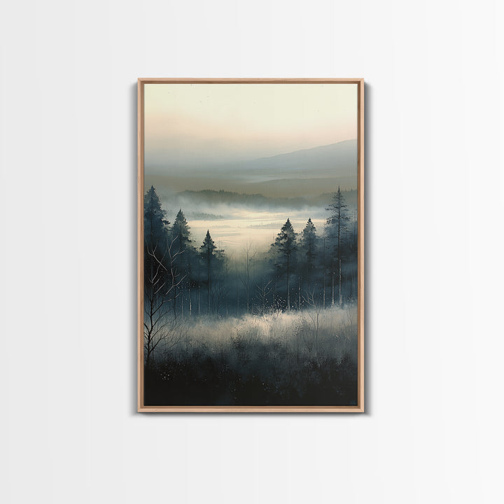 Elegant Ink Wash Landscape Framed Canvas Print, General Fine Art, Wall Decor, Living Room Decor, Fine Art, Original Painting, GEN-2x3-100