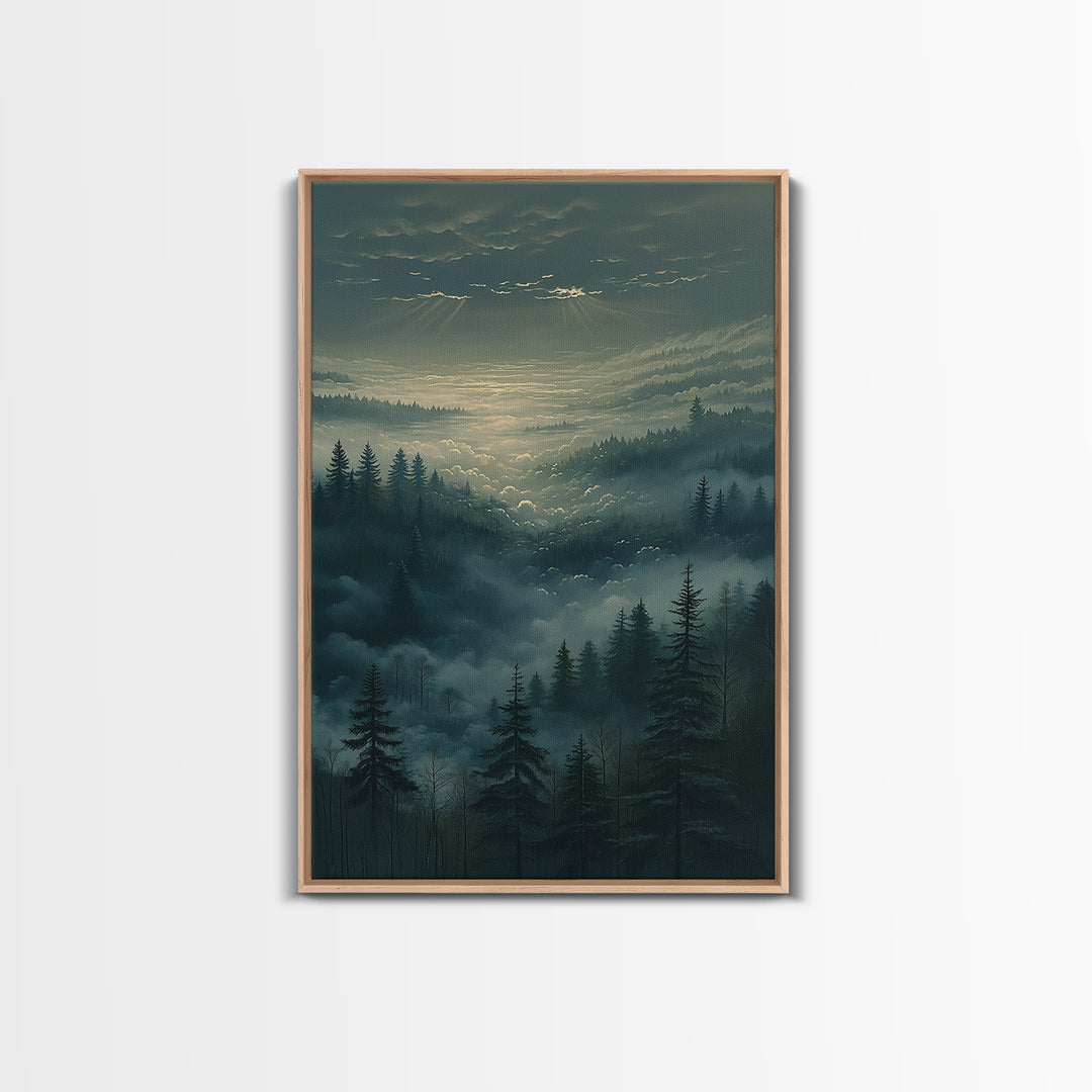 Moody Forest Clearing Canvas Print, General Fine Art, Gallery Decor, Living Room Decor, Fine Art, Wall Art, Home Decor, GEN-2x3-16