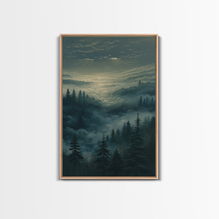 Moody Forest Clearing Canvas Print, General Fine Art, Gallery Decor, Living Room Decor, Fine Art, Wall Art, Home Decor, GEN-2x3-16
