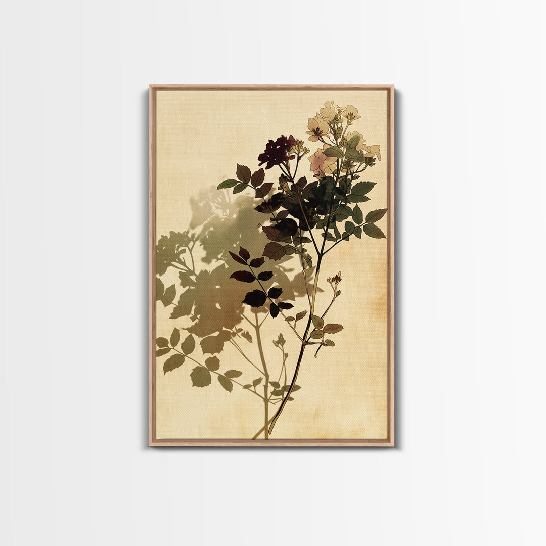 Botanical Silhouette Series Canvas Print, General Fine Art, Print, Living Room Decor, Watercolor Art, Art Deco, GEN-2x3-29