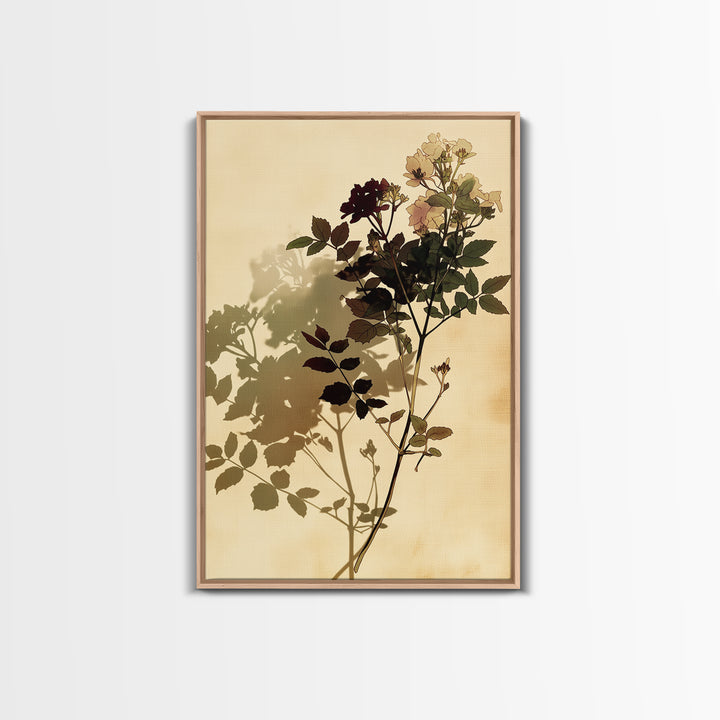 Botanical Silhouette Series Canvas Print, General Fine Art, Print, Living Room Decor, Watercolor Art, Art Deco, GEN-2x3-29