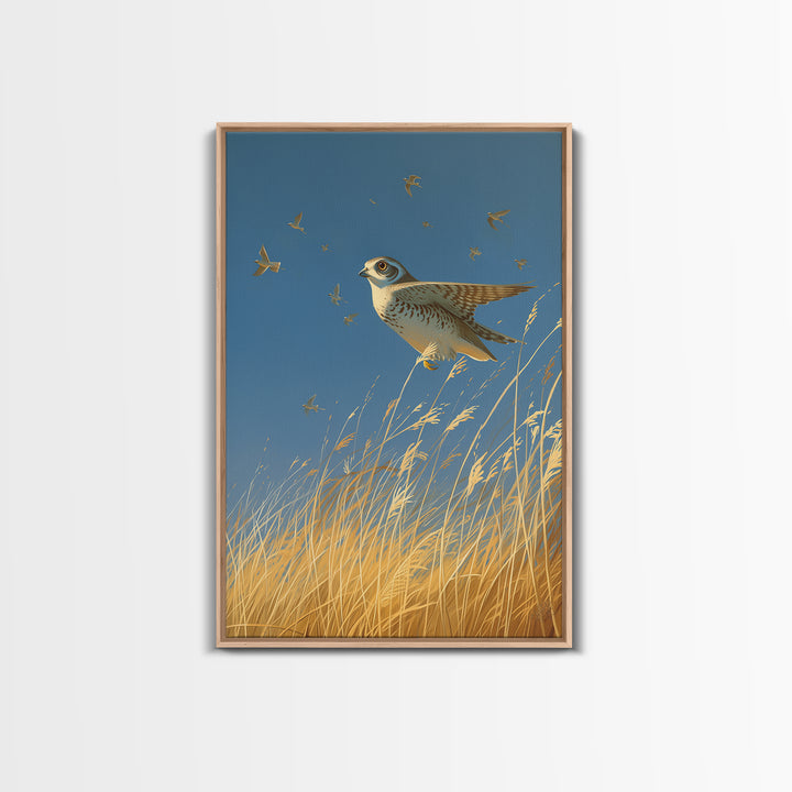 Minimal Birds in Flight over an Open Framed Canvas Print, General Fine Art, Minimalist Decor, Living Room Decor, Fine Art, GEN-2x3-30