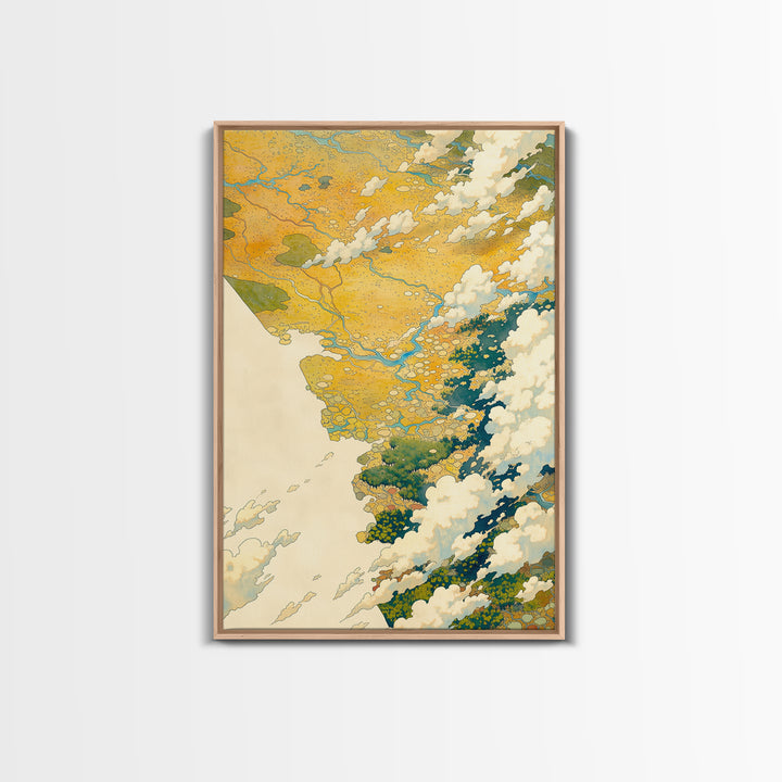Quiet Abstract River Shape Canvas Print, General Fine Art, Statement Artwork, Living Room Decor, Abstract Art, GEN-2x3-32