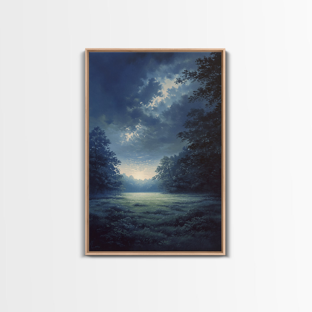 Moody Forest Clearing Canvas Print, General Fine Art, Contemporary Art, Living Room Decor, Fine Art, Digital Art, GEN-2x3-40