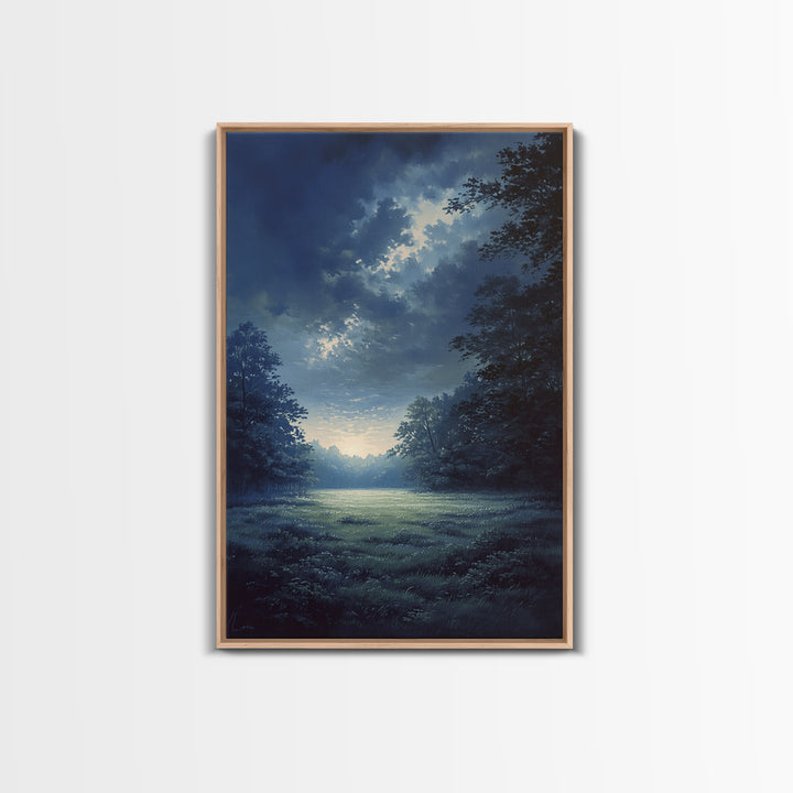 Moody Forest Clearing Canvas Print, General Fine Art, Contemporary Art, Living Room Decor, Fine Art, Digital Art, GEN-2x3-40