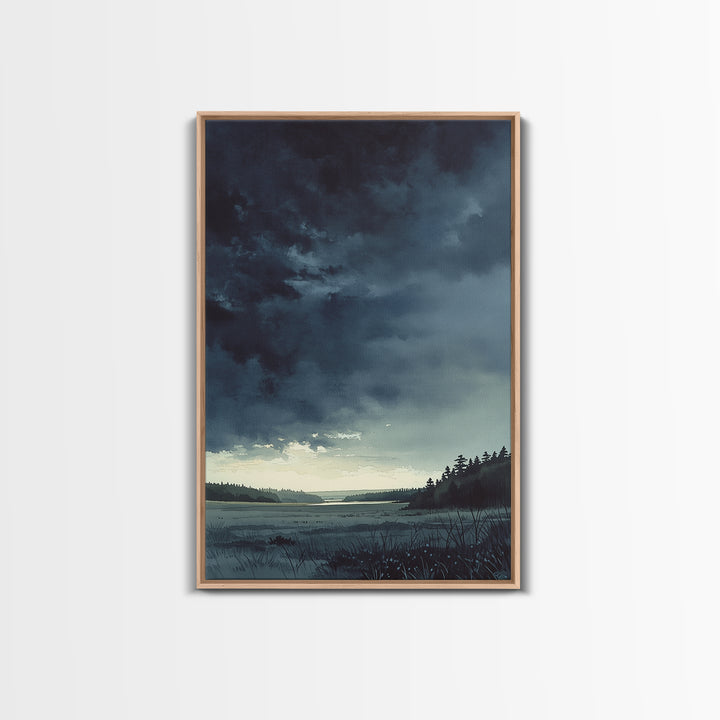 Elegant Ink Wash Landscape Framed Canvas Print, General Fine Art, Poster, Living Room Decor, Fine Art, Wall Art Prints, GEN-2x3-52