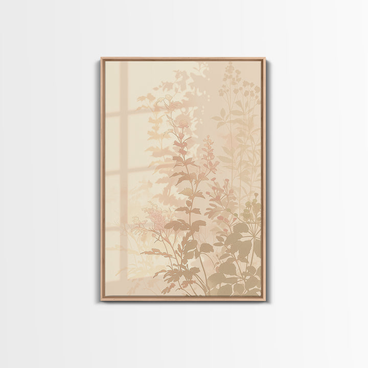 Botanical Silhouette Series Framed Canvas Print, General Fine Art, Canvas, Living Room Decor, Watercolor Art, GEN-2x3-53