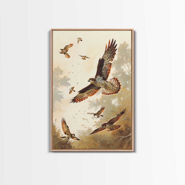 Minimal Birds in Flight over an Open Canvas Print, General Fine Art, Art, Living Room Decor, Fine Art, Mid Century Modern, GEN-2x3-54