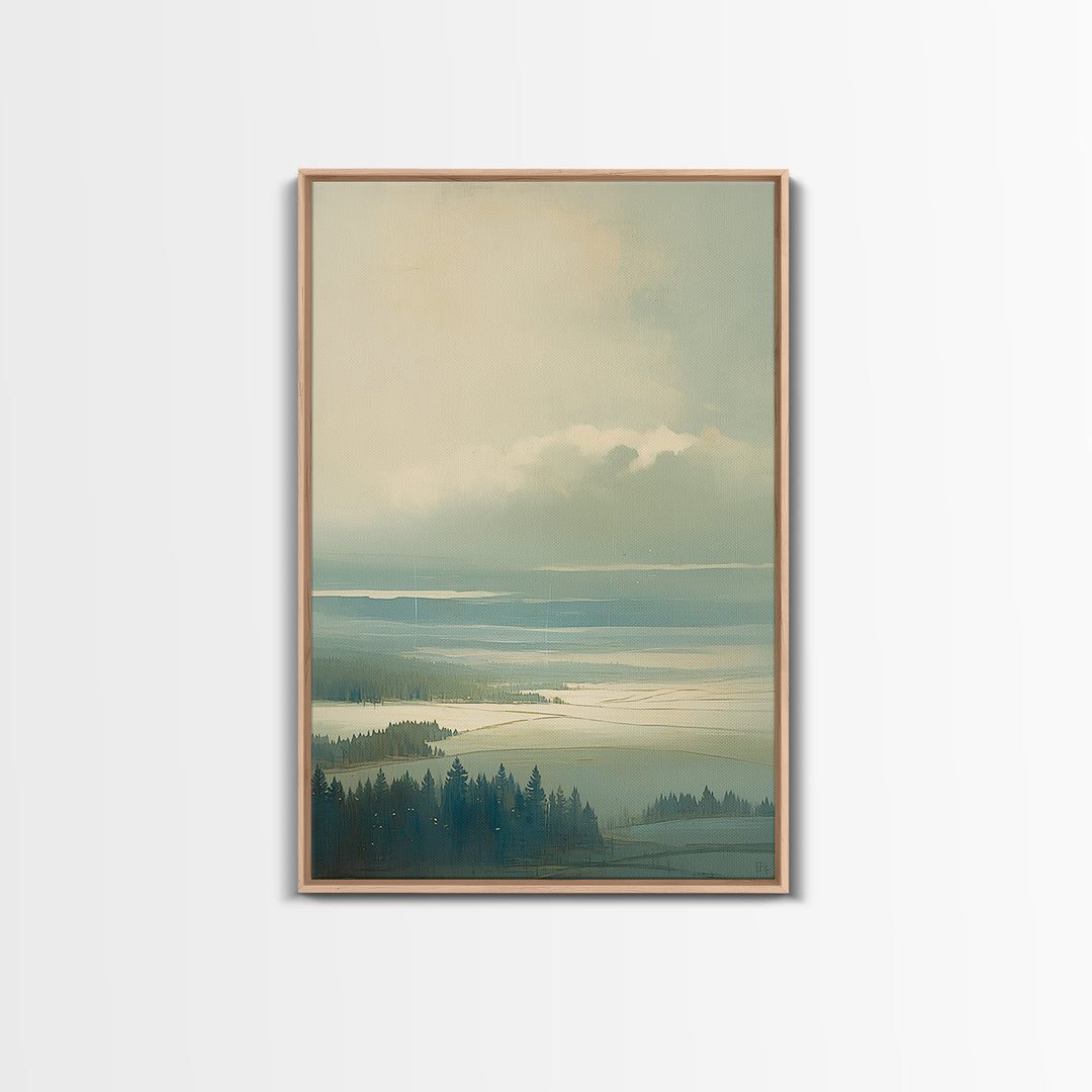 Quiet Abstract Landscape Canvas Print, General Fine Art, Art Deco, Living Room Decor, Fine Art, Fine Art Print, GEN-2x3-57