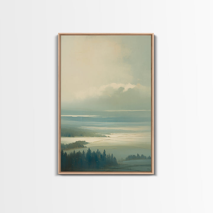 Quiet Abstract Landscape Canvas Print, General Fine Art, Art Deco, Living Room Decor, Fine Art, Fine Art Print, GEN-2x3-57