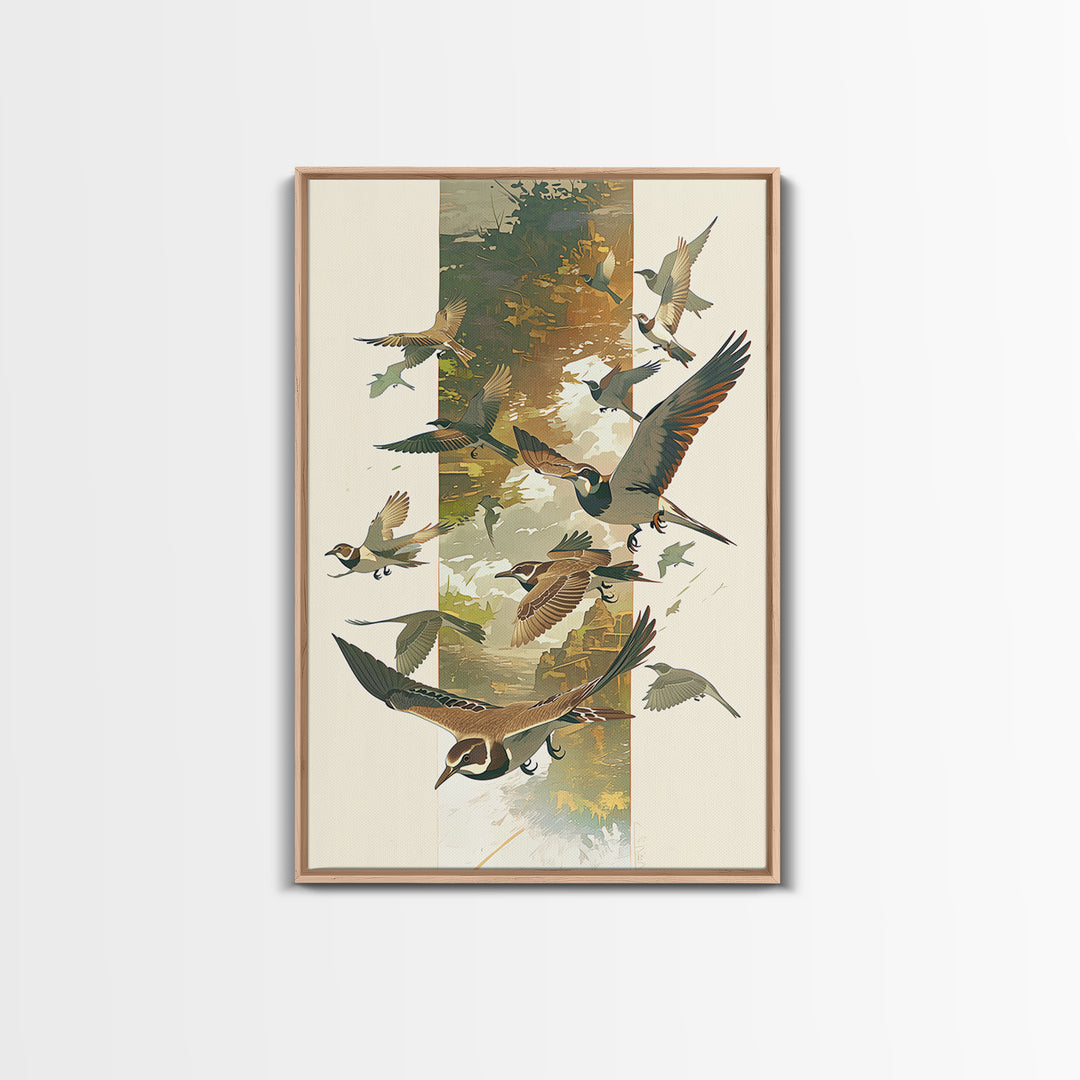 Minimal Birds in Flight over an Open Framed Canvas Print, General Fine Art, Minimalist Decor, Living Room Decor, Fine Art, GEN-2x3-6