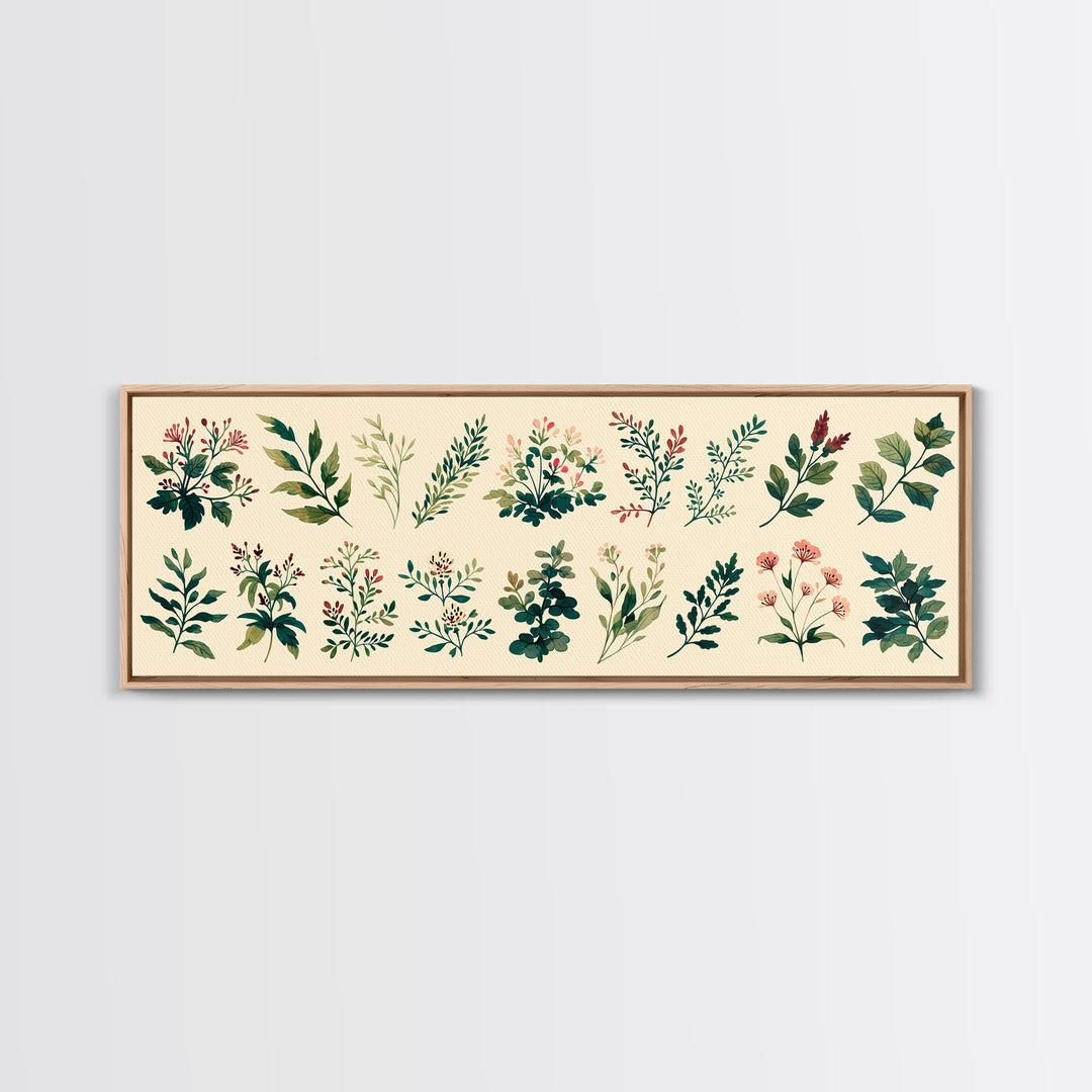 Botanical Silhouette Series Canvas Print, General Fine Art, Original Painting, Living Room Decor, Oil Painting, GEN-3x1-13
