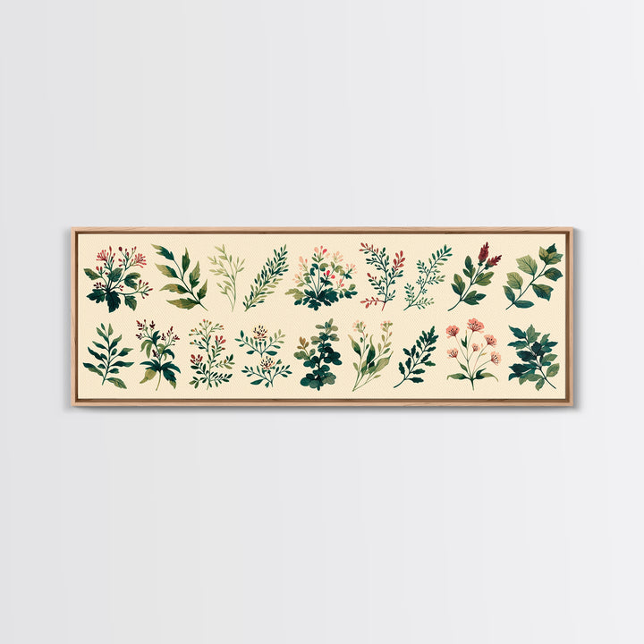 Botanical Silhouette Series Canvas Print, General Fine Art, Original Painting, Living Room Decor, Oil Painting, GEN-3x1-13
