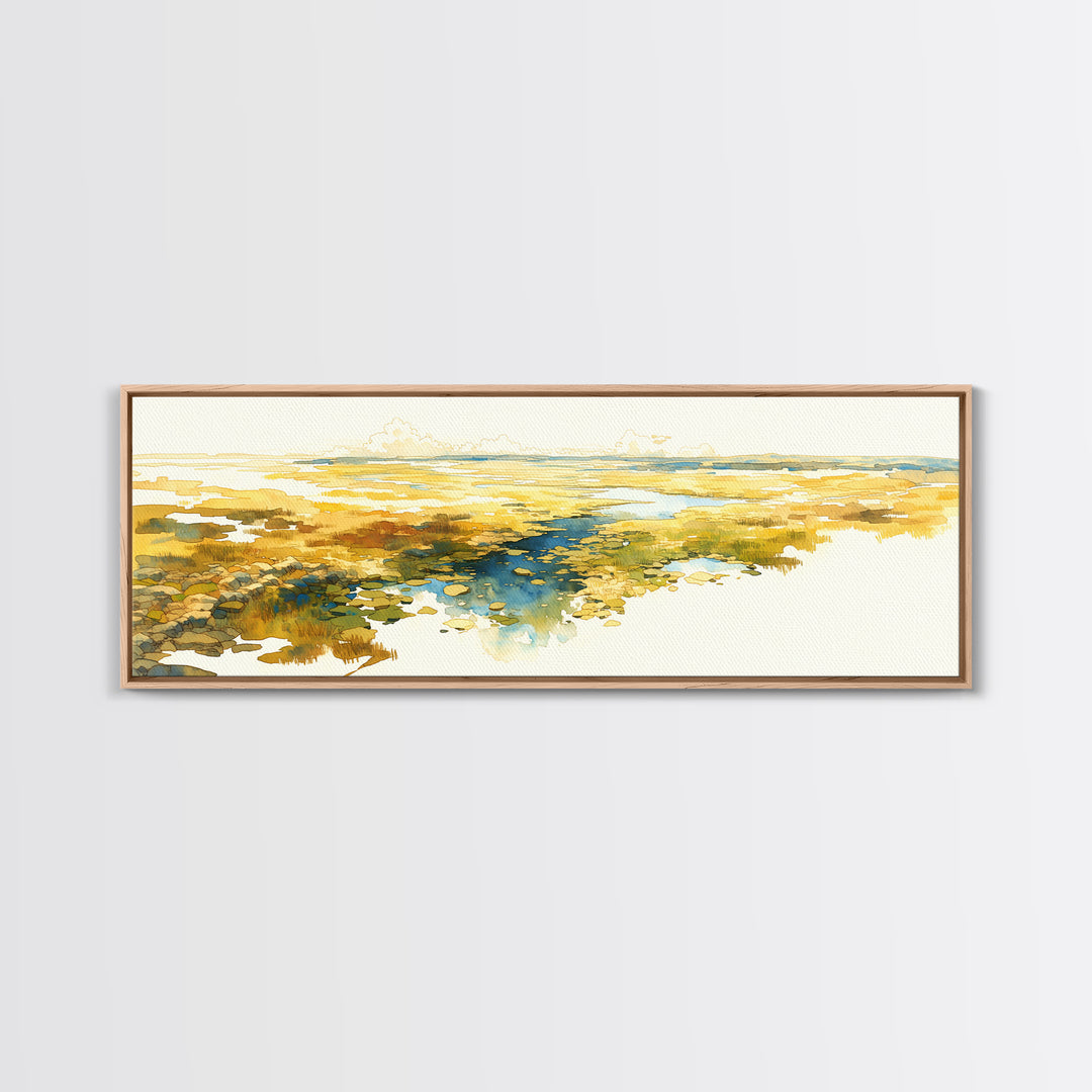 Quiet Abstract River Shape Canvas Print, General Fine Art, Large Wall Art, Living Room Decor, Abstract Art, Modern Decor, GEN-3x1-16