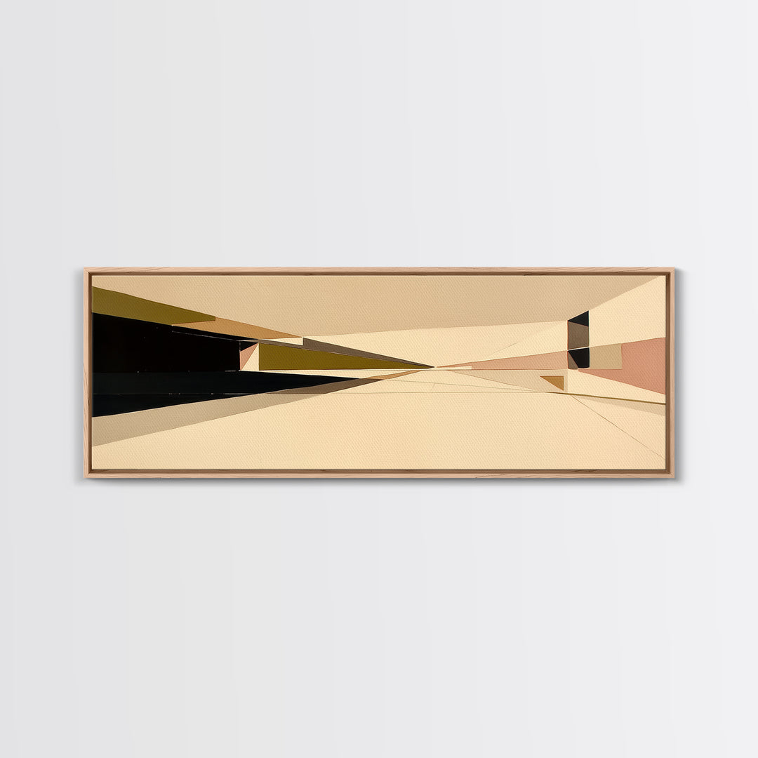 Modern Geometric Composition Framed Canvas Print, General Fine Art, Art Prints, Living Room Decor, Abstract Art, GEN-3x1-2