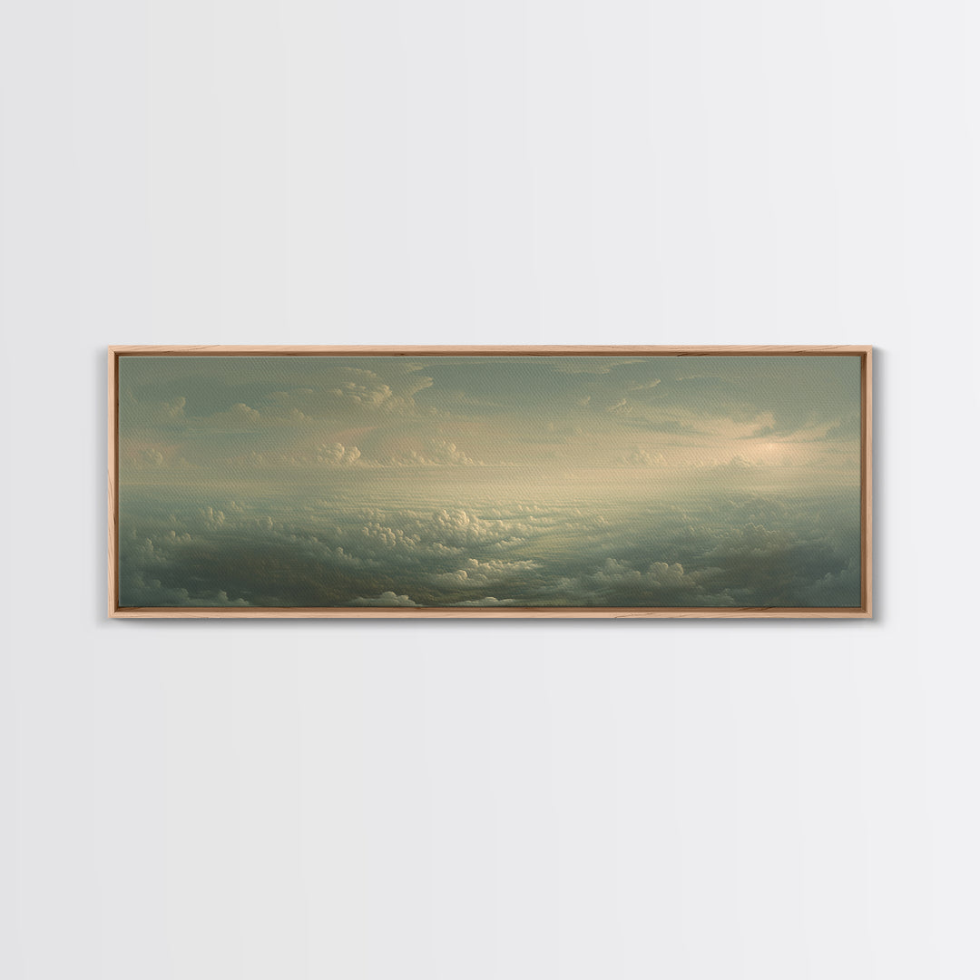 Romantic Cloudscape with Blush and Cream Tones Canvas Print, General Fine Art, Digital Art, Living Room Decor, Abstract Art, GEN-3x1-34
