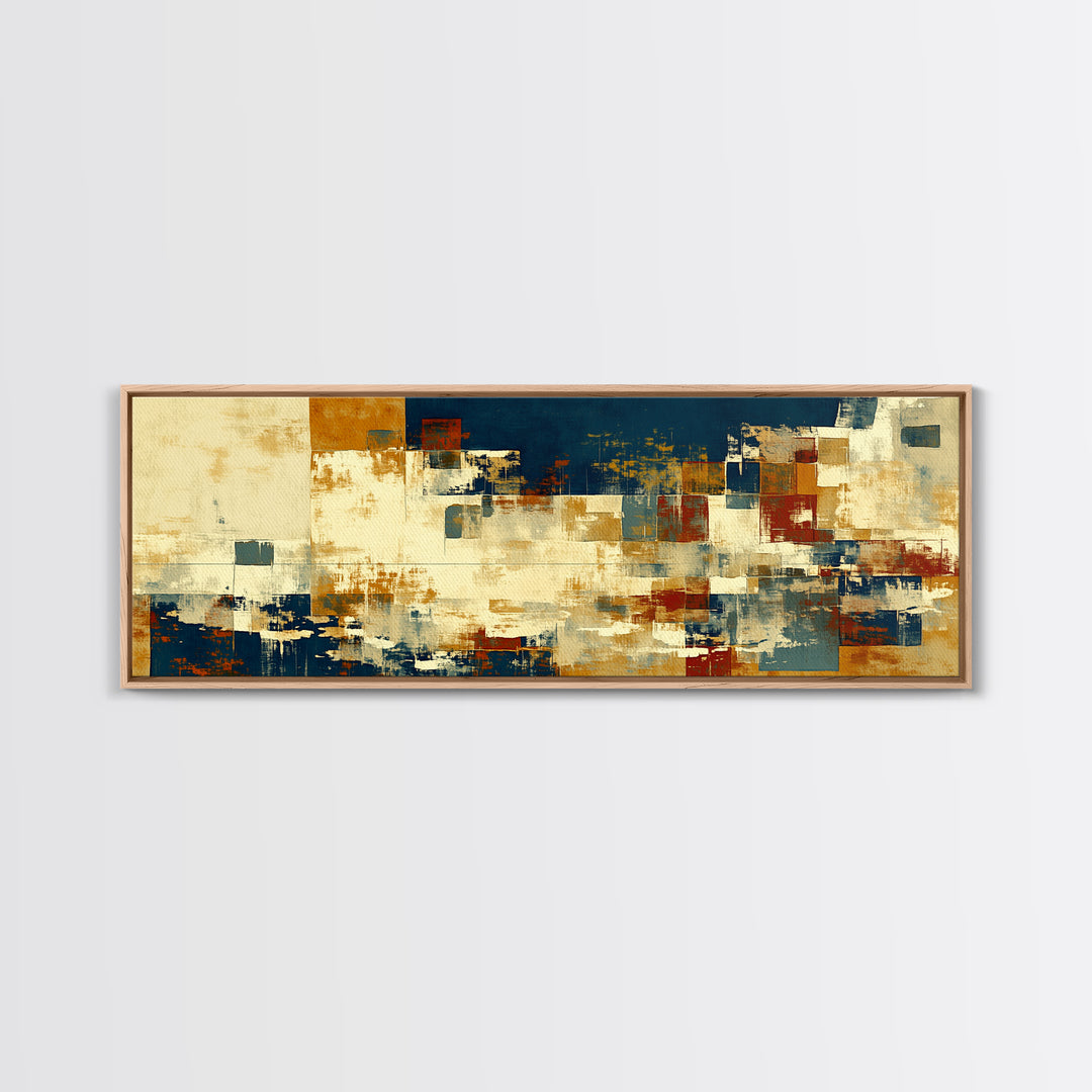 Earthy Plaster Texture Abstract Framed Canvas Print, General Fine Art, Statement Artwork, Living Room Decor, Abstract Art, GEN-3x1-7