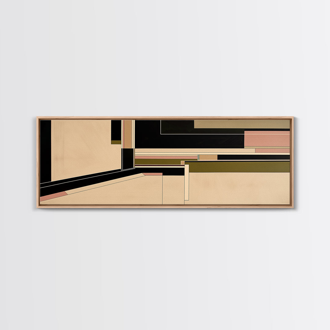Modern Geometric Composition Framed Canvas Print, General Fine Art, Art Deco, Living Room Decor, Fine Art, Fine Art Print, GEN-3x1-74