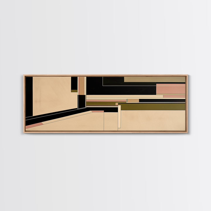 Modern Geometric Composition Framed Canvas Print, General Fine Art, Art Deco, Living Room Decor, Fine Art, Fine Art Print, GEN-3x1-74