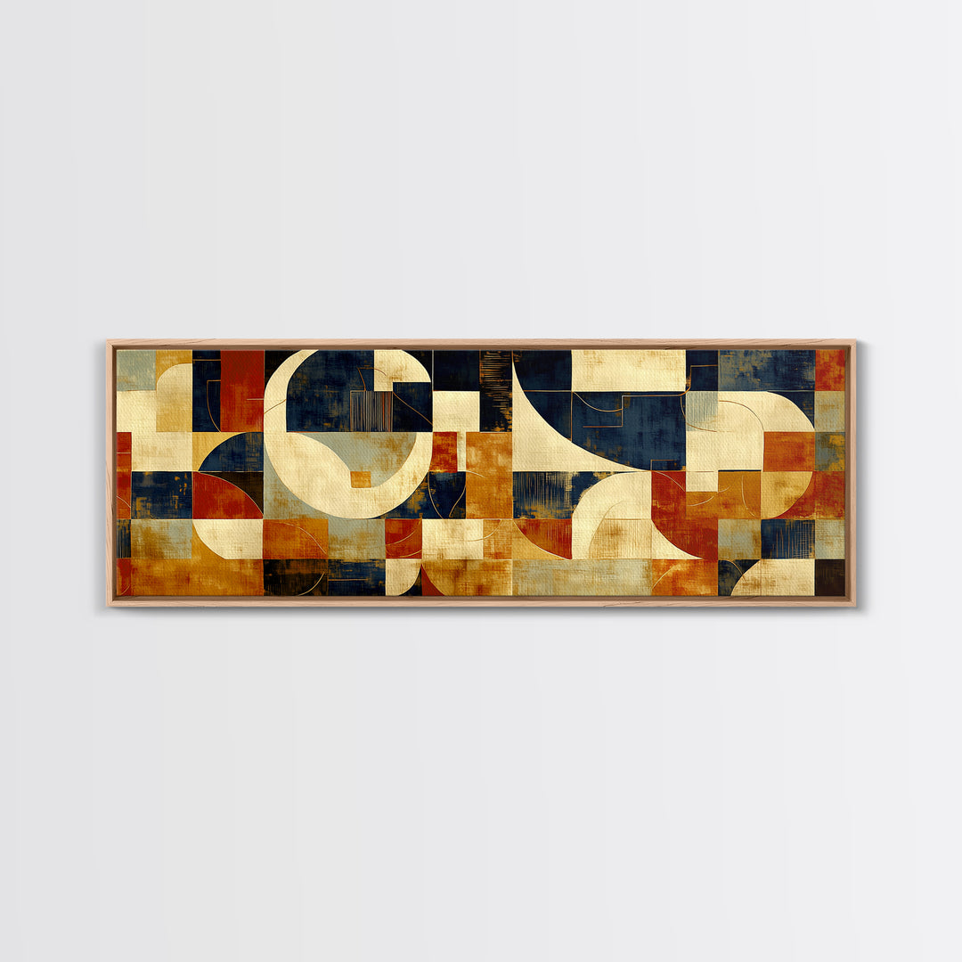 Earthy Plaster Texture Abstract Framed Canvas Print, General Fine Art, Canvas, Living Room Decor, Abstract Art, GEN-3x1-79