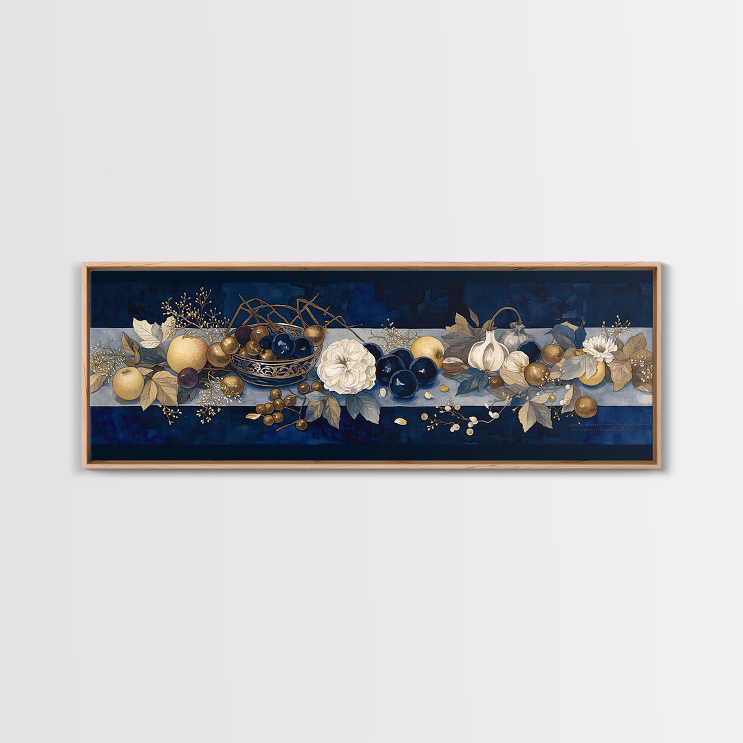 Simple Still Life of Fruit and Linen Canvas Print, General Fine Art, Art, Living Room Decor, Abstract Art, Mid Century Modern, GEN-3x1-80