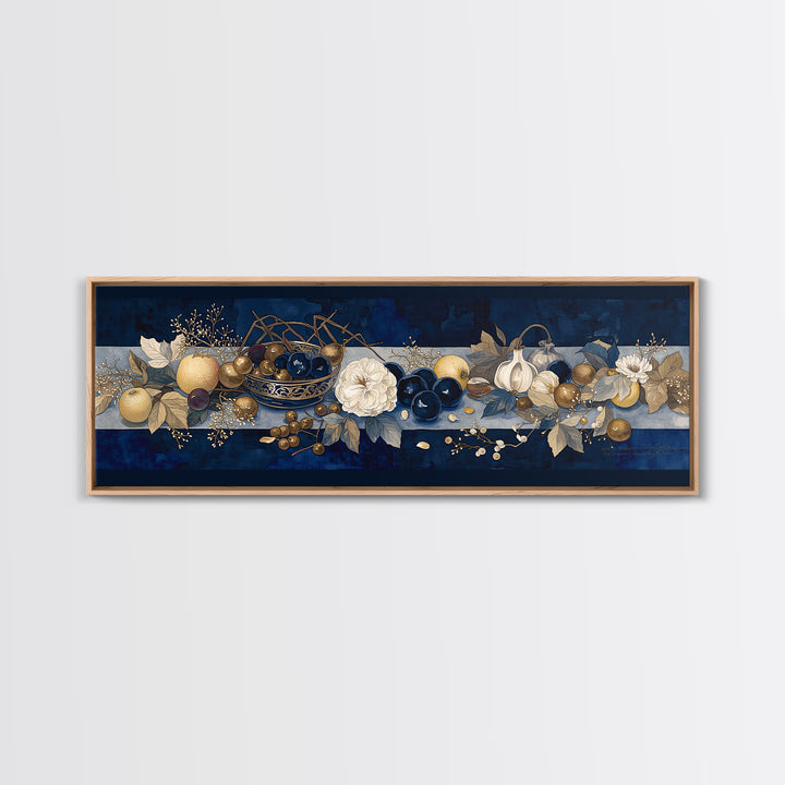 Simple Still Life of Fruit and Linen Canvas Print, General Fine Art, Art, Living Room Decor, Abstract Art, Mid Century Modern, GEN-3x1-80