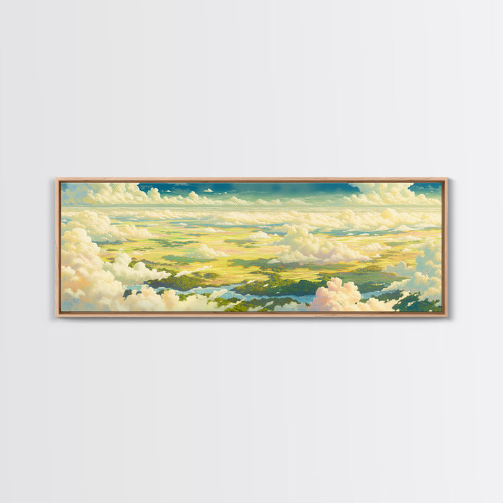 Romantic Cloudscape with Blush and Cream Tones Canvas Print, General Fine Art, Original Painting, Living Room Decor, GEN-3x1-82