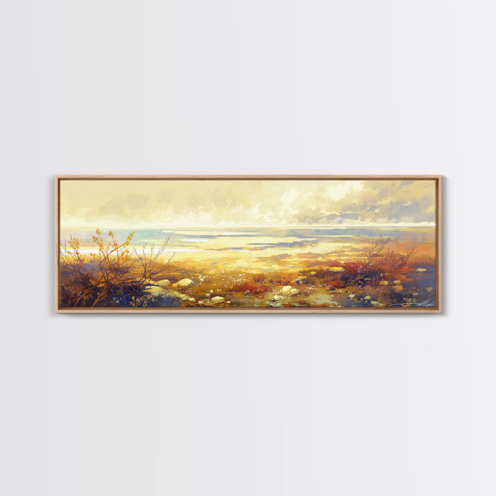 Quiet Abstract Landscape Framed Canvas Print, General Fine Art, Boho Decor, Living Room Decor, Fine Art, Wall Decor, GEN-3x1-89