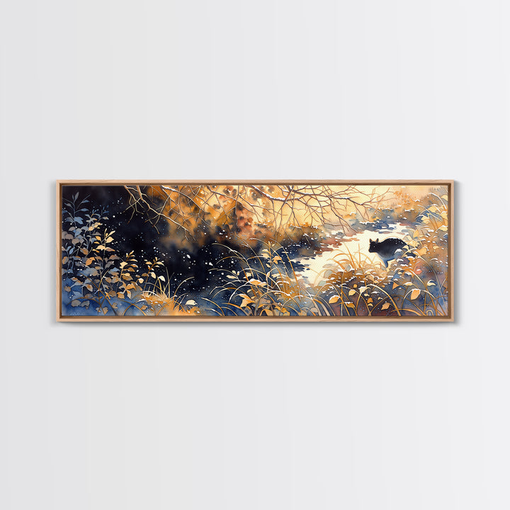 Soft Watercolor Branch Study Framed Canvas Print, General Fine Art, Digital Prints, Living Room Decor, Oil Painting, GEN-3x1-99
