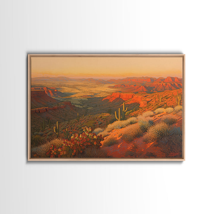 Serene Desert Horizon Framed Canvas Print, General Fine Art, Gallery Decor, Living Room Decor, Fine Art, Wall Art, GEN-3x2-45