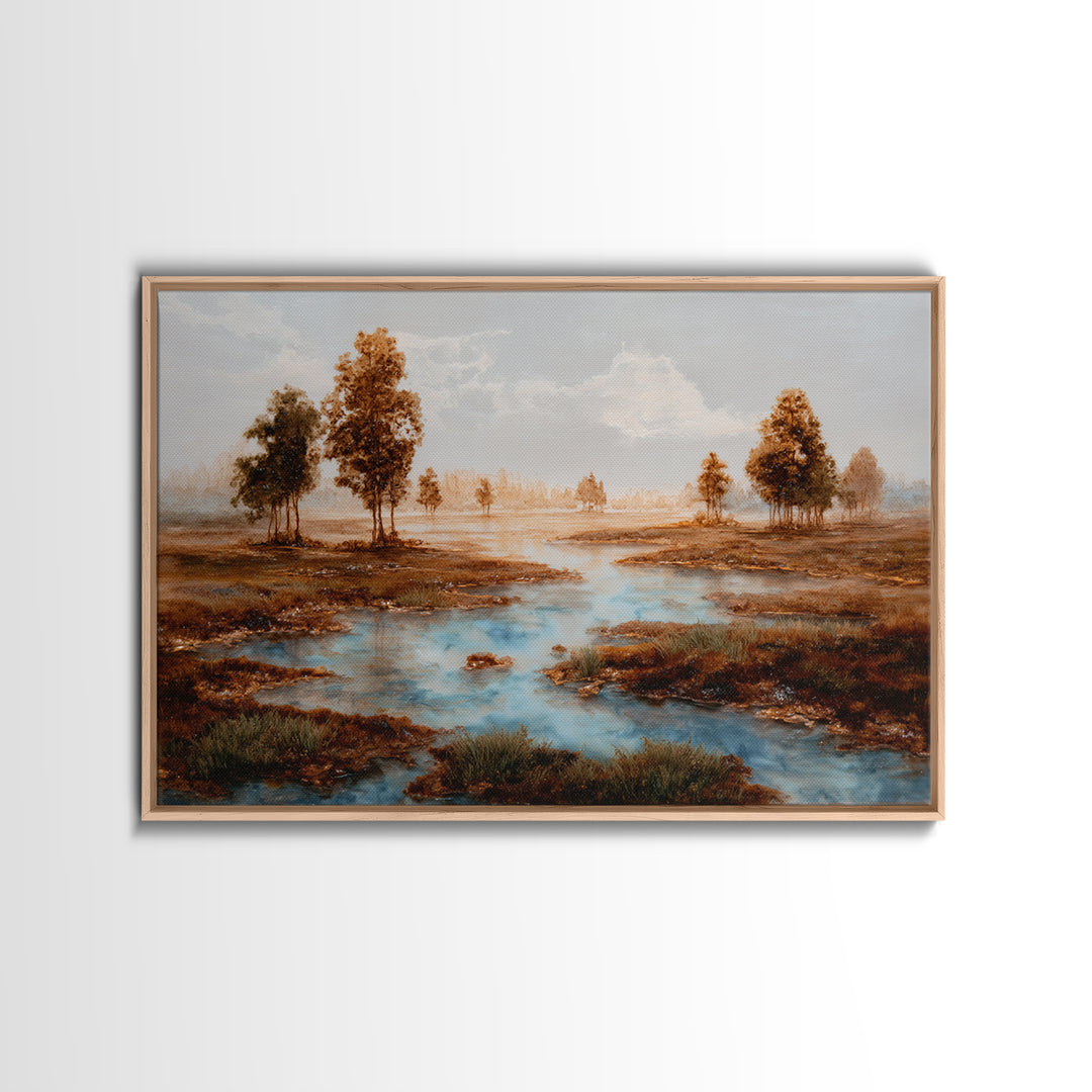 Elegant Ink Wash Landscape Canvas Print, General Fine Art, Gallery Decor, Living Room Decor, Fine Art, Wall Art, GEN-3x2-48