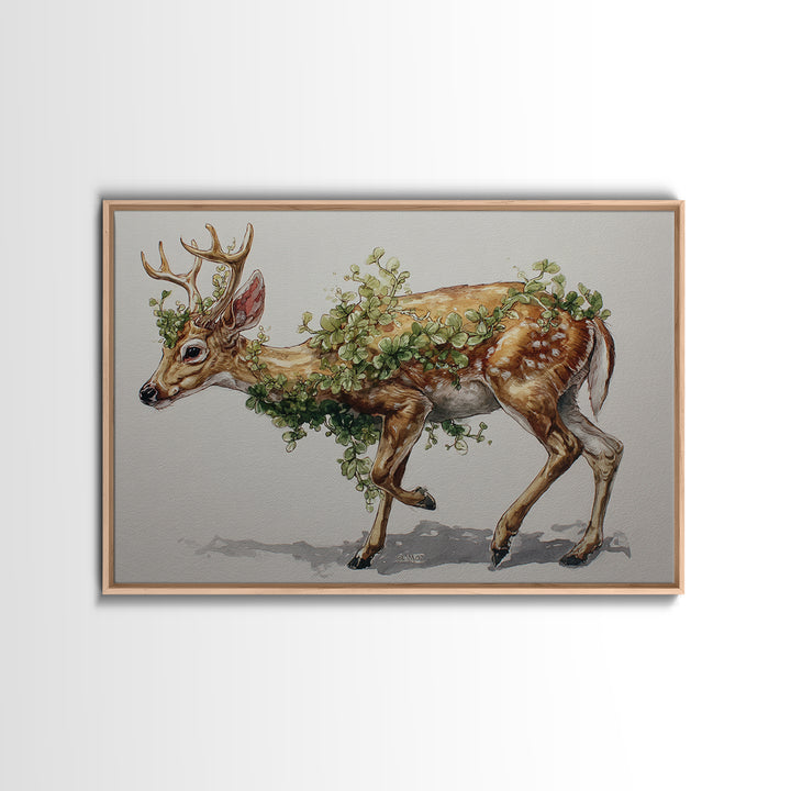Soft Watercolor Branch Study Framed Canvas Print, General Fine Art, Wall Hanging, Living Room Decor, Oil Painting, GEN-3x2-63