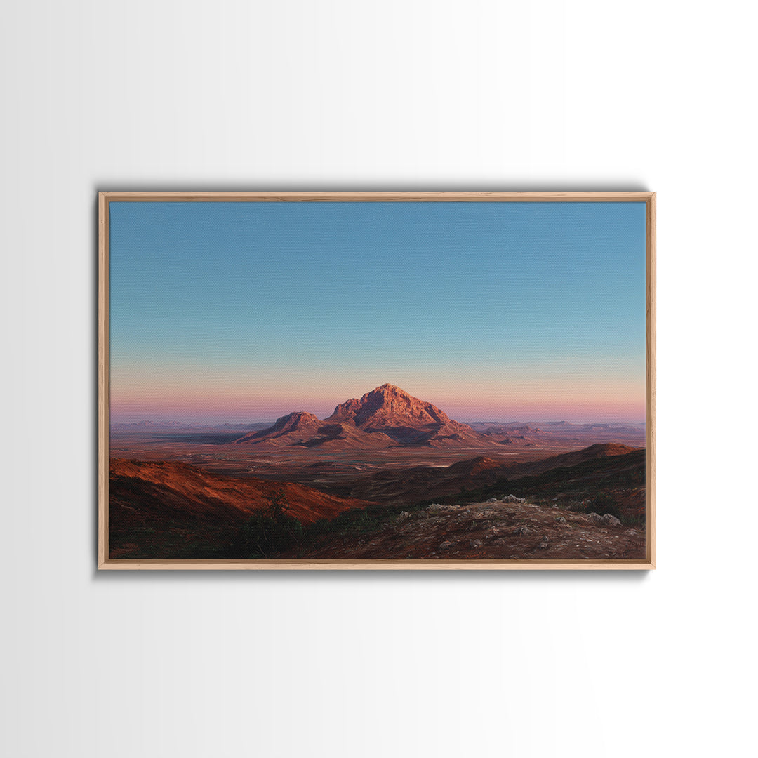 Serene Desert Horizon Framed Canvas Print, General Fine Art, Gallery Decor, Living Room Decor, Fine Art, Wall Art, GEN-3x2-69