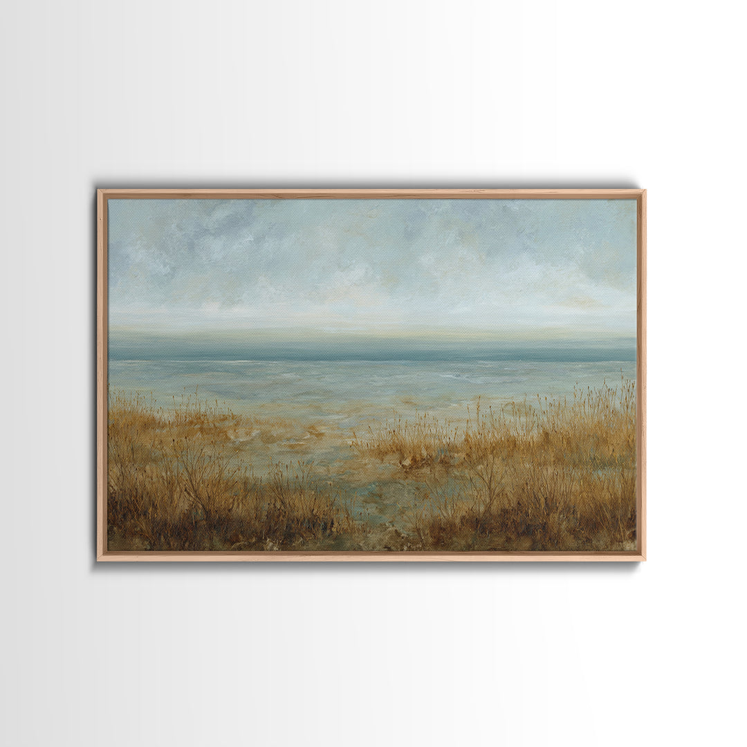Quiet Abstract Landscape Framed Canvas Print, General Fine Art, Room Decor, Living Room Decor, Fine Art, Digital Prints, GEN-3x2-77