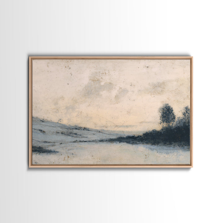 Minimal Black Line Figure on Textured Paper Framed Canvas Print, General Fine Art, Luxury Decor, Living Room Decor, Fine Art, GEN-3x2-79