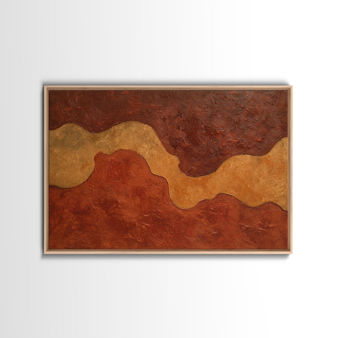 Warm Terracotta Abstract Framed Canvas Print, General Fine Art, Bedroom Decor, Living Room Decor, Abstract Art, GEN-3x2-82