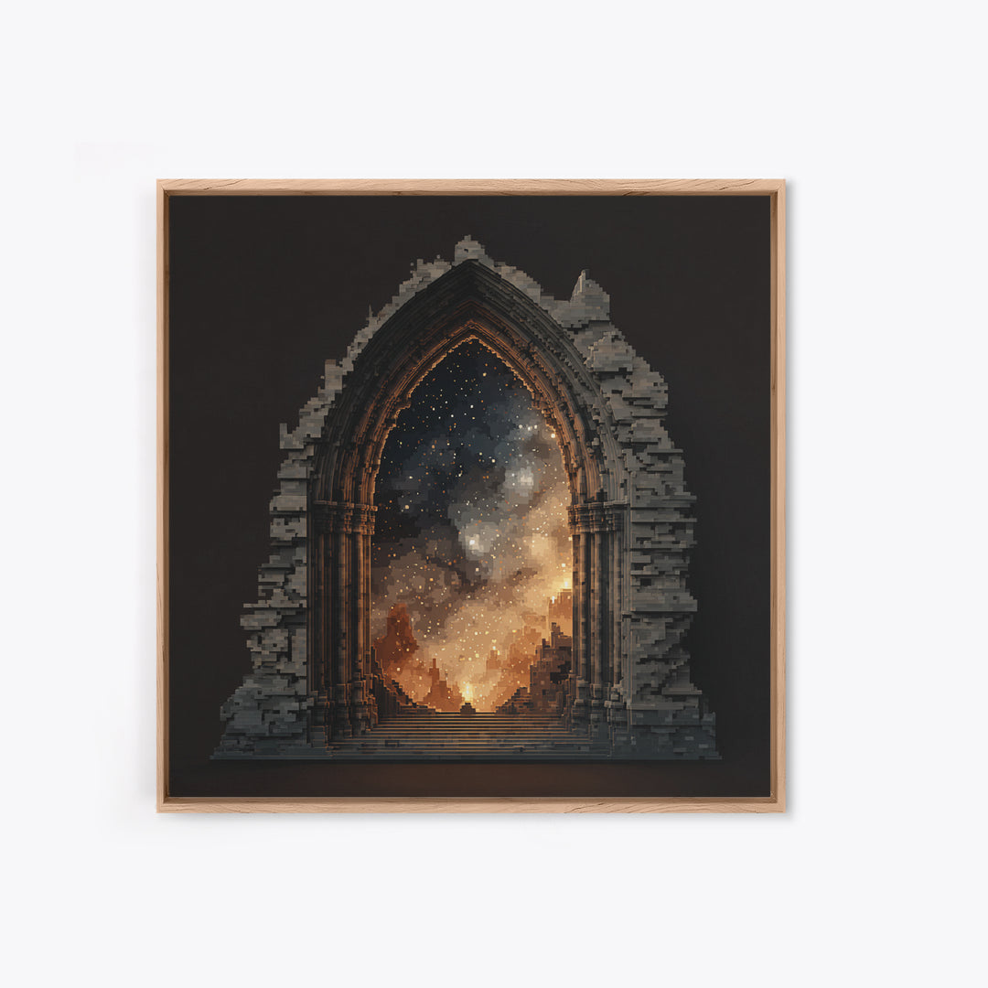 Gothic Archway Filled Framed Canvas Print, Gothic Art, Fine Art Print, Living Room Decor, Fine Art, Gothic, Halloween Decor, GOT-1x1-83