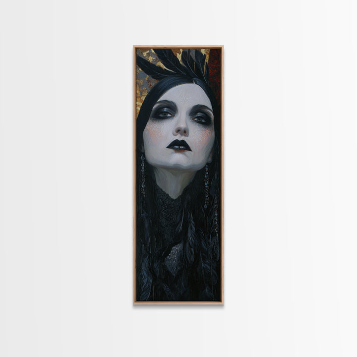 Vampire Inspired Portrait with Pale Skin and Canvas Print, Gothic Art, Canvas Painting, Living Room Decor, Fine Art, Gothic, GOT-1x3-22