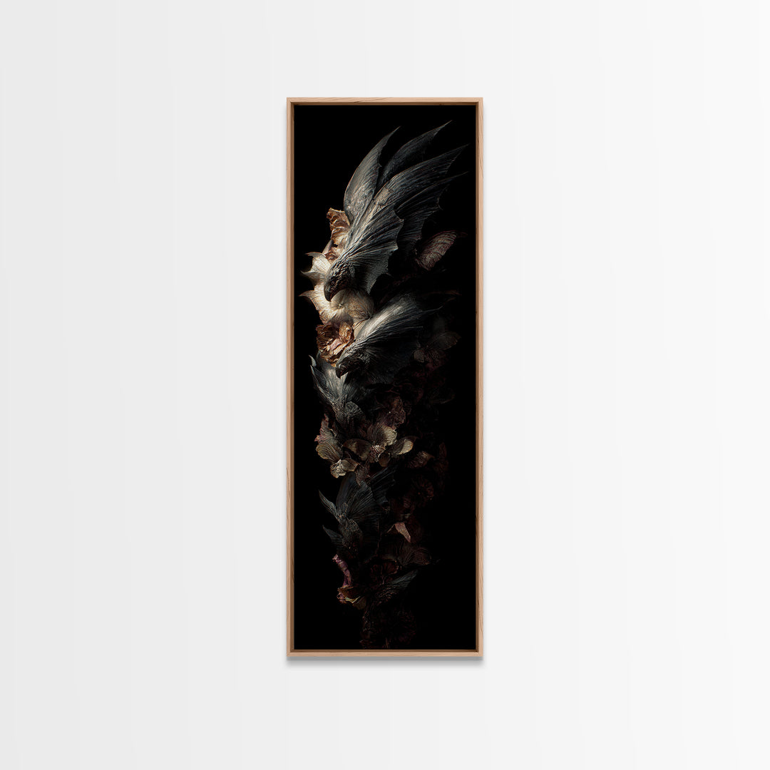 Bat Wings Forming a Dark Ornamental Pattern Canvas Print, Gothic Art, Printable Wall Art, Living Room Decor, Fine Art, Gothic, GOT-1x3-43