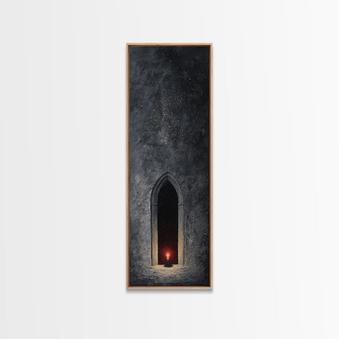 Gothic Archway Filled Framed Canvas Print, Gothic Art, Original Painting, Living Room Decor, Fine Art, Gothic, Canvas Painting, GOT-1x3-47