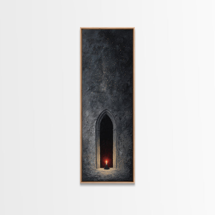 Gothic Archway Filled Framed Canvas Print, Gothic Art, Original Painting, Living Room Decor, Fine Art, Gothic, Canvas Painting, GOT-1x3-47